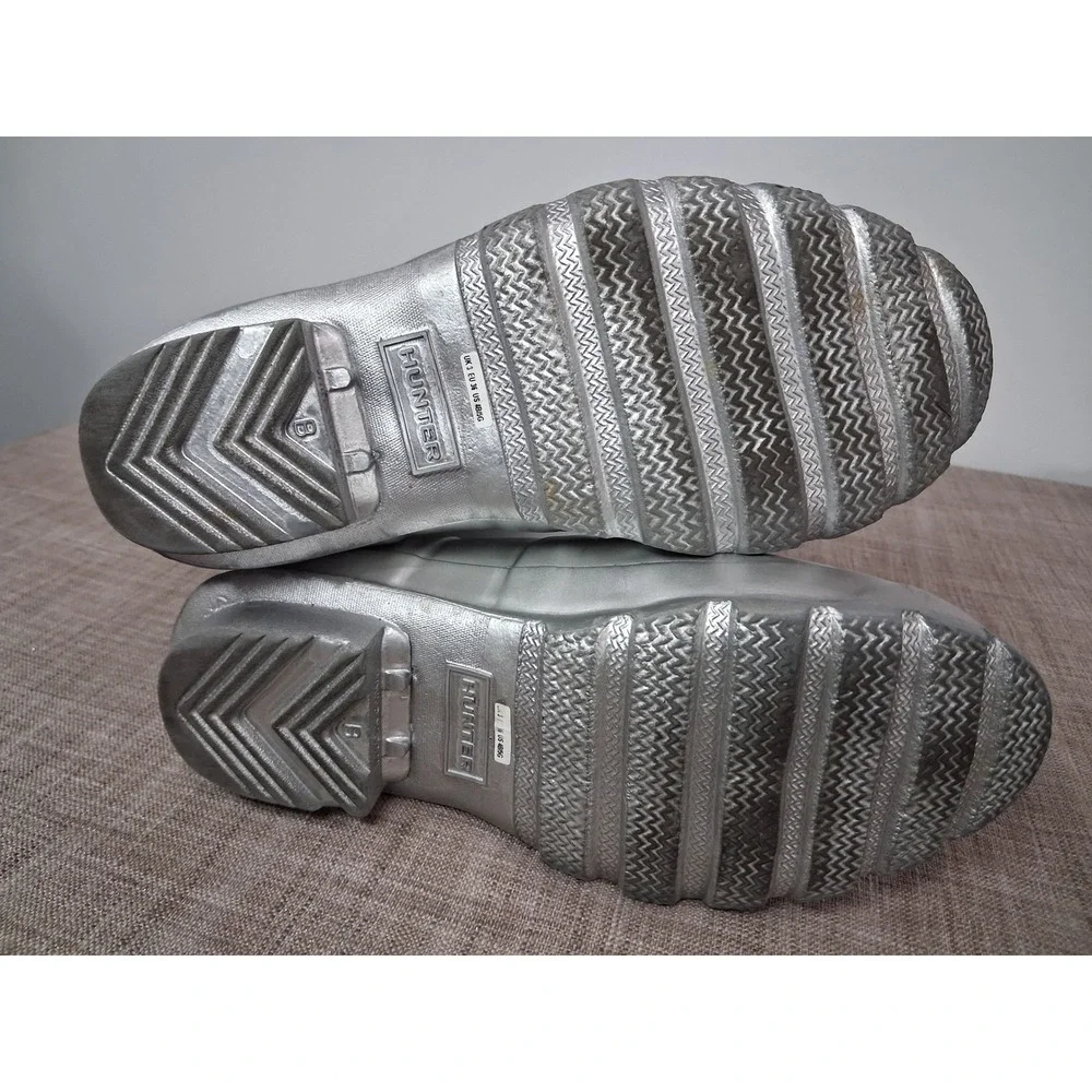 Hunter Original Kids Metal Silver Metallic Rain Boots JFT6000RMT US 4B/5G EU 36